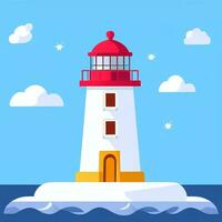 AI generated Lighthouse Logo Avatar Clip Art Icon Sticker Decoration Simple Background photo