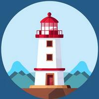 AI generated Lighthouse Logo Avatar Clip Art Icon Sticker Decoration Simple Background photo