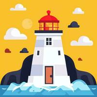 AI generated Lighthouse Logo Avatar Clip Art Icon Sticker Decoration Simple Background photo