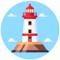 AI generated Lighthouse Logo Avatar Clip Art Icon Sticker Decoration Simple Background photo