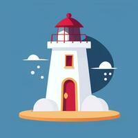 AI generated Lighthouse Logo Avatar Clip Art Icon Sticker Decoration Simple Background photo