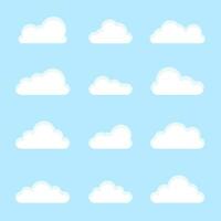 cloud cartoon set on blue color background vector