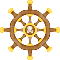 watercolor pirate steering wheel png