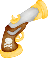 vattenfärg pirat pistol png