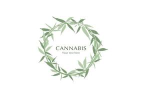 hemp plant in crown shape on background vector