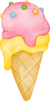 watercolor Ice cream dessert clip art png