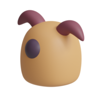 3d rendered cute character head perfect for design project png