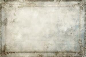 an old grungy background with an ornate frame generative ai photo