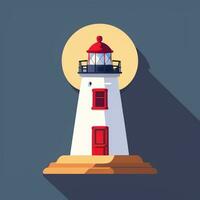 AI generated Lighthouse Logo Avatar Clip Art Icon Sticker Decoration Simple Background photo