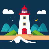 AI generated Lighthouse Logo Avatar Clip Art Icon Sticker Decoration Simple Background photo