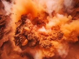 an orange powder is being blown up into the air generative ai photo