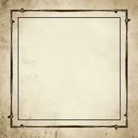 an old paper with a square frame on it generative ai photo