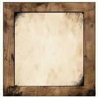 an old wooden frame on a white background generative ai photo