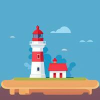 AI generated Lighthouse Logo Avatar Clip Art Icon Sticker Decoration Simple Background photo