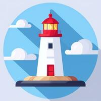 AI generated Lighthouse Logo Avatar Clip Art Icon Sticker Decoration Simple Background photo