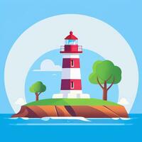 AI generated Lighthouse Logo Avatar Clip Art Icon Sticker Decoration Simple Background photo