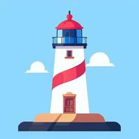 AI generated Lighthouse Logo Avatar Clip Art Icon Sticker Decoration Simple Background photo