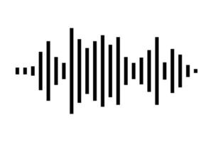 Sound wave or voice message icon. Music waveform, track radio play. Audio equalizer line. Vector illustration