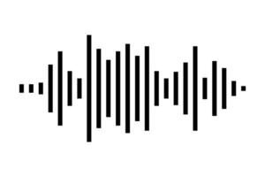 Sound wave or voice message icon. Music waveform, track radio play. Audio equalizer line. Vector illustration