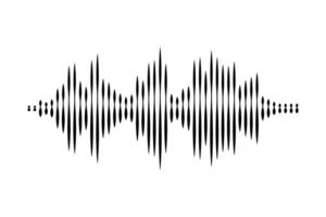 Sound wave or voice message icon. Music waveform, track radio play. Audio equalizer line. Vector illustration