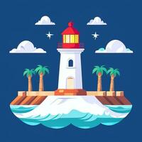 AI generated Lighthouse Logo Avatar Clip Art Icon Sticker Decoration Simple Background photo