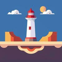 AI generated Lighthouse Logo Avatar Clip Art Icon Sticker Decoration Simple Background photo