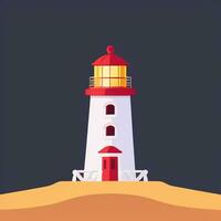 AI generated Lighthouse Logo Avatar Clip Art Icon Sticker Decoration Simple Background photo