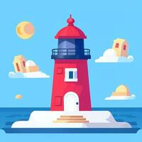 AI generated Lighthouse Logo Avatar Clip Art Icon Sticker Decoration Simple Background photo