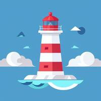 AI generated Lighthouse Logo Avatar Clip Art Icon Sticker Decoration Simple Background photo