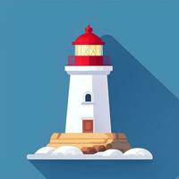 AI generated Lighthouse Logo Avatar Clip Art Icon Sticker Decoration Simple Background photo