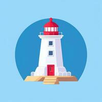 AI generated Lighthouse Logo Avatar Clip Art Icon Sticker Decoration Simple Background photo