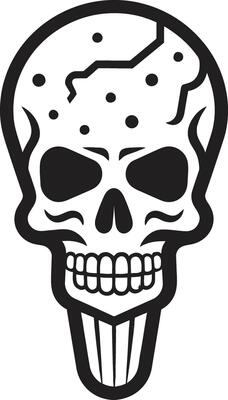 Cryptic Cones Ice Cream Skull Vector Iced Elegance Black Logo with Skull Cone