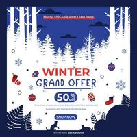 Winter sale background banner vector illustration