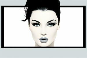 an image of a womans face with blue eyes generative ai photo
