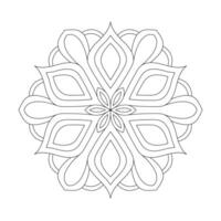 Floral Flourish Mandala coloring book page for kdp book interi vector