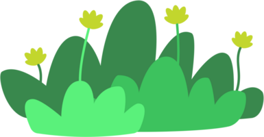 Cute Cartoon grass. Flat style. PNG transparent file.