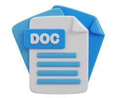 3d doc file format icon illustration png