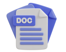 3d doc Datei Format Symbol Illustration png