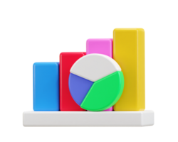 business growth bar chart icon 3d render png