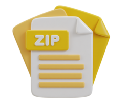 3d zip file format icon illustration png