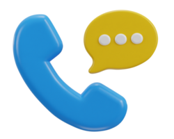 3d phone call and bubble chatting icon illustration png