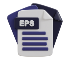 3d eps file format icon illustration png