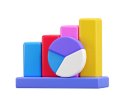 business growth bar chart icon 3d render png
