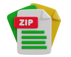 3d zip file format icon illustration png