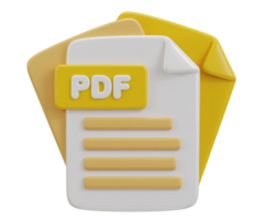 3d archivo pdf símbolo icono ilustración png