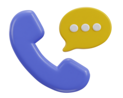 3d Telefon Anruf und Blase chatten Symbol Illustration png