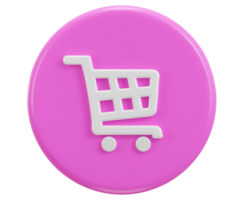 3d shopping cart icon illustration png