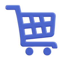 3d shopping cart icon illustration png