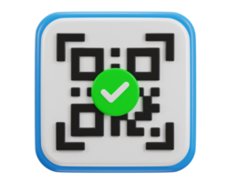 qr code scanning payment verification qr code 3d icon png