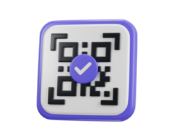 qr code scanning payment verification qr code 3d icon png